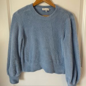 WAYF Blue Balloon Sleeve Sweater